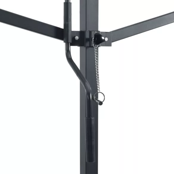 kék-fehér szövet és acél szabadon álló napellenző 400 x 300 cm