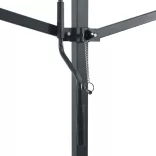 kék-fehér szövet és acél szabadon álló napellenző 500 x 300 cm