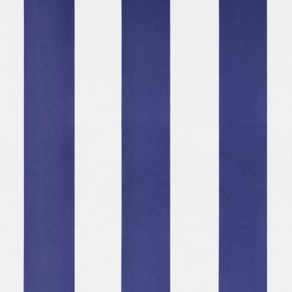 kék-fehér szövet és acél szabadon álló napellenző 500 x 300 cm