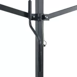 kék-fehér szövet és acél szabadon álló napellenző 600 x 300 cm