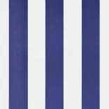 kék-fehér szövet és acél szabadon álló napellenző 600 x 300 cm