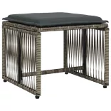 7 részes szürke polyrattan kerti étkezőgarnitúra párnával