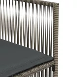 7 részes szürke polyrattan kerti étkezőgarnitúra párnával