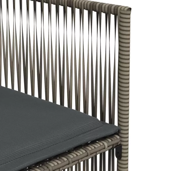 7 részes szürke polyrattan kerti étkezőgarnitúra párnával