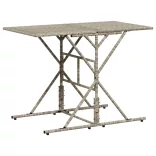 7 részes világosszürke polyrattan kerti étkezőszett párnával