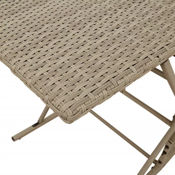 7 részes világosszürke polyrattan kerti étkezőszett párnával