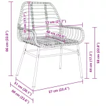 2 db fekete polyrattan kerti szék