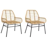 2 db barna polyrattan kerti szék