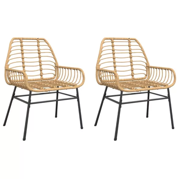 2 db barna polyrattan kerti szék