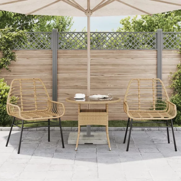 2 db barna polyrattan kerti szék