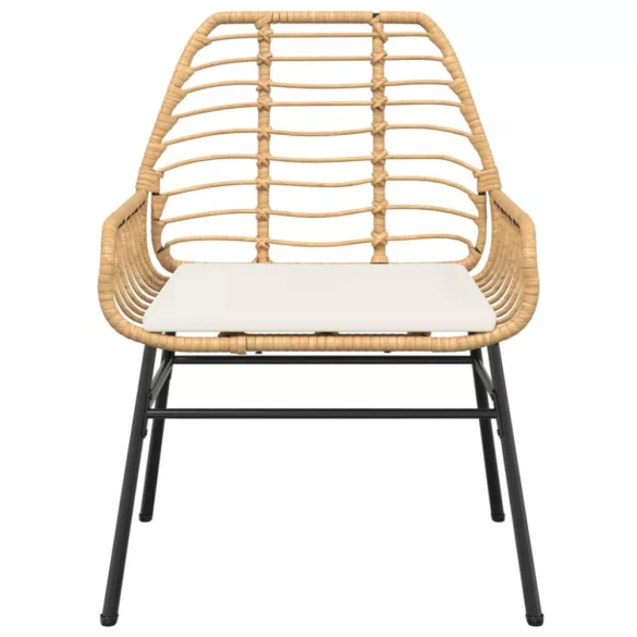 2 db barna polyrattan kerti szék párnákkal