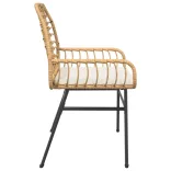 2 db barna polyrattan kerti szék párnákkal