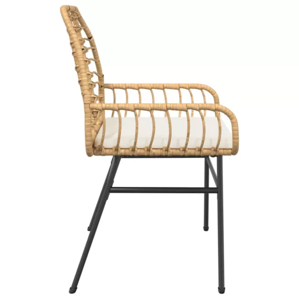 2 db barna polyrattan kerti szék párnákkal