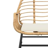 2 db barna polyrattan kerti szék párnákkal