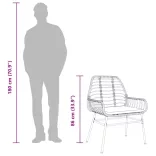 2 db barna polyrattan kerti szék párnákkal
