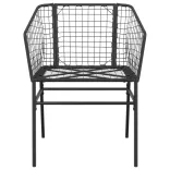 2 db fekete polyrattan kerti szék