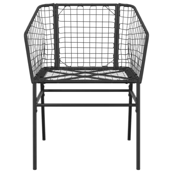 2 db fekete polyrattan kerti szék