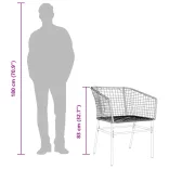 2 db fekete polyrattan kerti szék