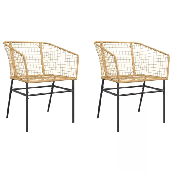 2 db barna polyrattan kerti szék