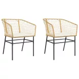 2 db barna polyrattan kerti szék párnákkal