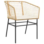2 db barna polyrattan kerti szék párnákkal