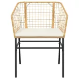 2 db barna polyrattan kerti szék párnákkal