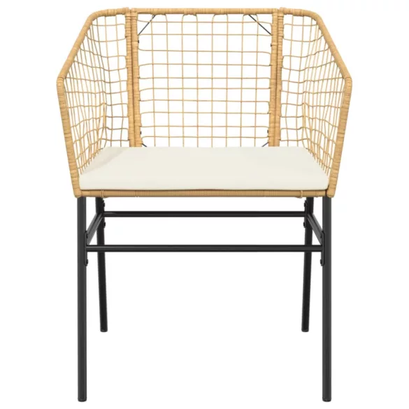 2 db barna polyrattan kerti szék párnákkal