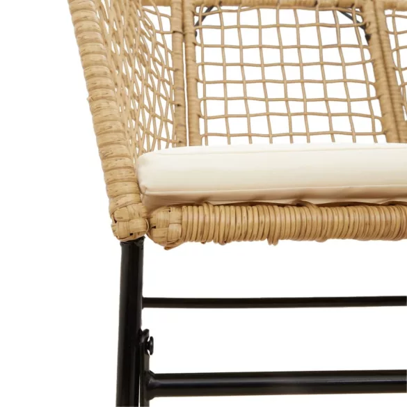 2 db barna polyrattan kerti szék párnákkal