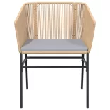 2 db barna polyrattan kerti szék párnákkal