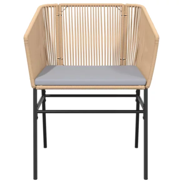 2 db barna polyrattan kerti szék párnákkal