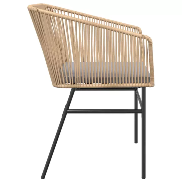 2 db barna polyrattan kerti szék párnákkal