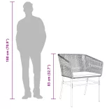 2 db barna polyrattan kerti szék párnákkal