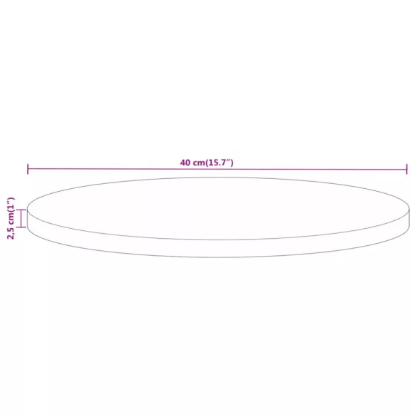 tömör nyers mangófa kerek asztallap Ø40 x 2,5 cm