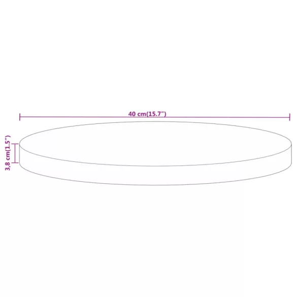 tömör nyers mangófa kerek asztallap Ø40 x 3,8 cm