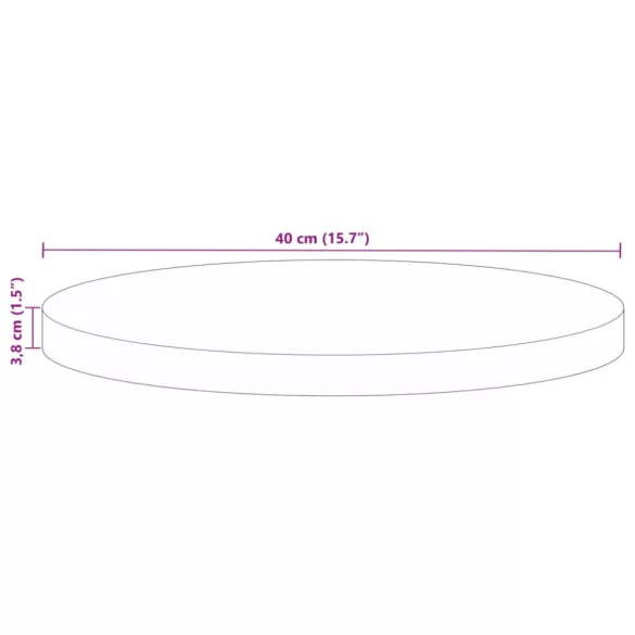 tömör újrahasznosított fa kerek asztallap Ø40 x 3,8 cm