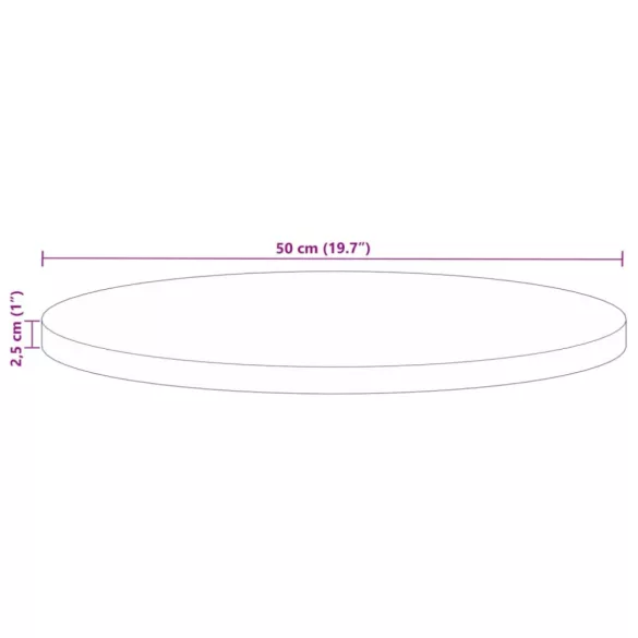 tömör újrahasznosított fa kerek asztallap Ø50 x 2,5 cm