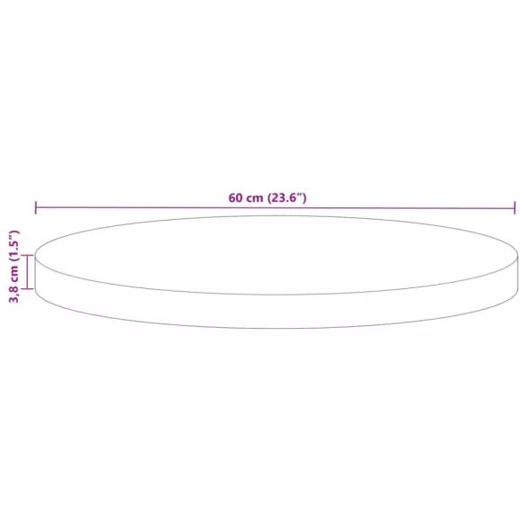 tömör újrahasznosított fa kerek asztallap Ø60 x 3,8 cm