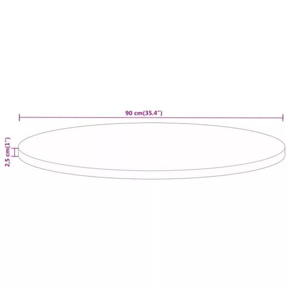 tömör újrahasznosított fa kerek asztallap Ø90 x 2,5 cm