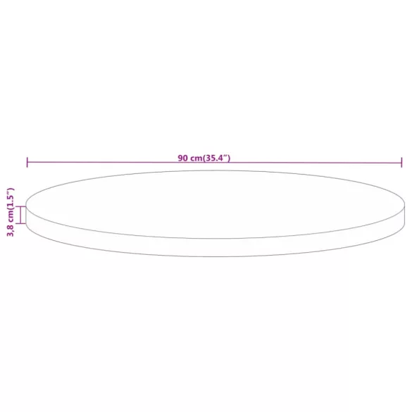 tömör újrahasznosított fa kerek asztallap Ø90 x 3,8 cm