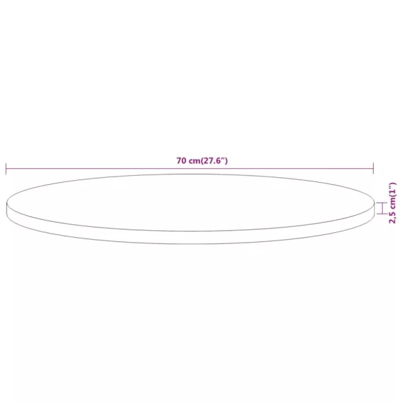 tömör akácfa kerek asztallap Ø70 x 2,5 cm