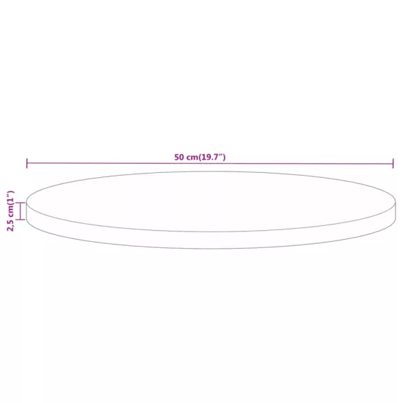 tömör mangófa kerek asztallap Ø50 x 2,5 cm