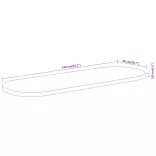 tömör akácfa ovális asztallap 140 x 50 x 3,8 cm