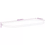 tömör nyers mangófa ovális asztallap 100 x 40 x 2,5 cm