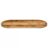 tömör nyers mangófa ovális asztallap 100 x 50 x 2,5 cm