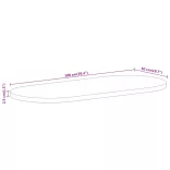 tömör nyers mangófa ovális asztallap 100 x 50 x 2,5 cm