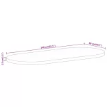 tömör nyers mangófa ovális asztallap 140 x 50 x 2,5 cm