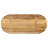 tömör nyers mangófa ovális asztallap 80 x 40 x 3,8 cm