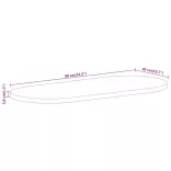 tömör nyers mangófa ovális asztallap 80 x 40 x 3,8 cm