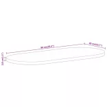 tömör nyers mangófa ovális asztallap 90 x 40 x 3,8 cm