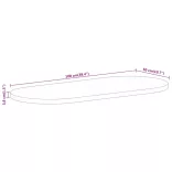 tömör nyers mangófa ovális asztallap 100 x 50 x 3,8 cm